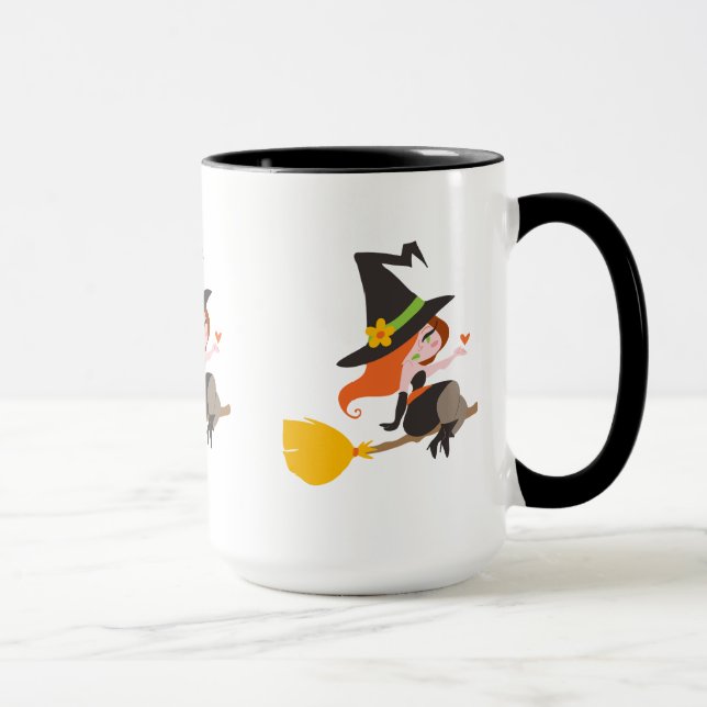 Mug Sorcière rousse mignonne (Droite)