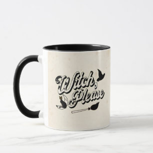 Mug Sorcière s'il vous plaît, Chat Noir et Balai Hallo