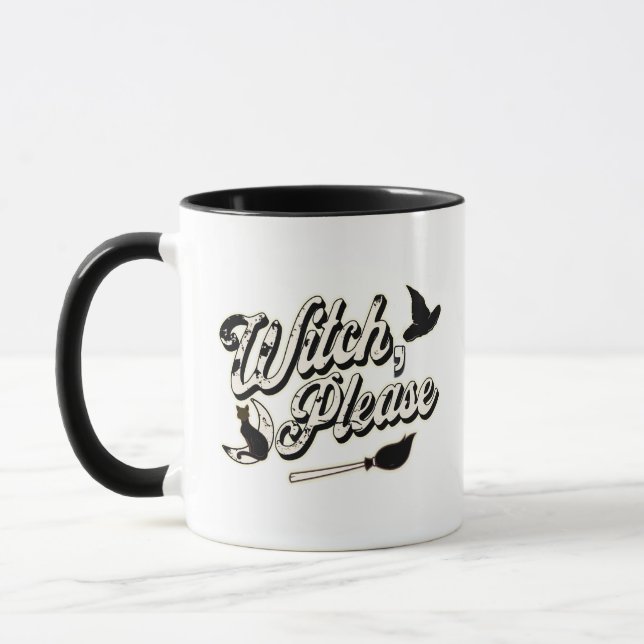 Mug Sorcière s'il vous plaît | Citation drôle d'Hallow (Gauche)
