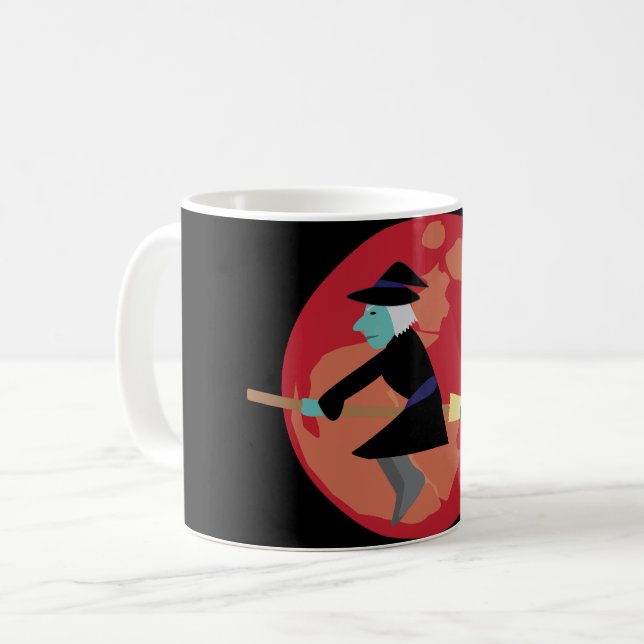 Mug Sorcière volant la nuit (Devant gauche)