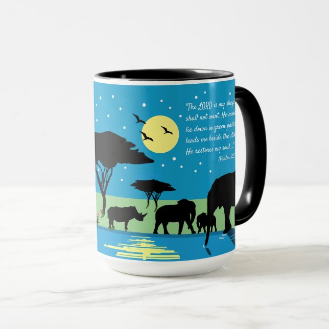 Mug Sortir de l'Afrique - Psaume 23 (Devant droit)