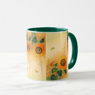 Mug SOUFFLE, BOUTEILLE, FEUILLE VERT Floral japonais