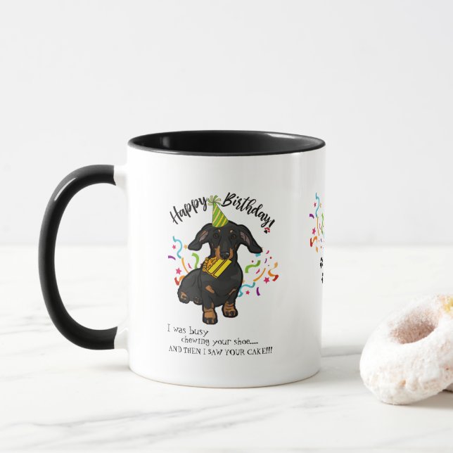 Mug Souhaits de joyeux anniversaire de votre chien de (Avec donut)