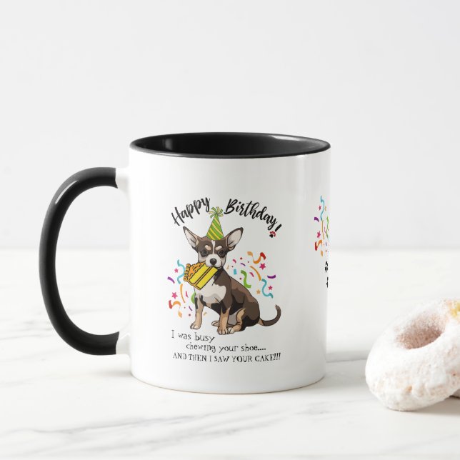 Mug Souhaits de joyeux anniversaire de votre chien de (Avec donut)