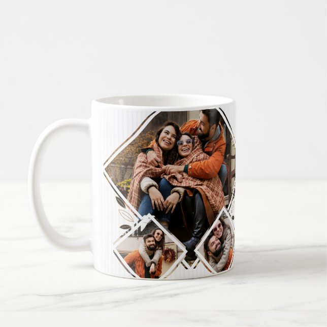Mug Souhaits de Noël Minimaliste Trois photos (Gauche)