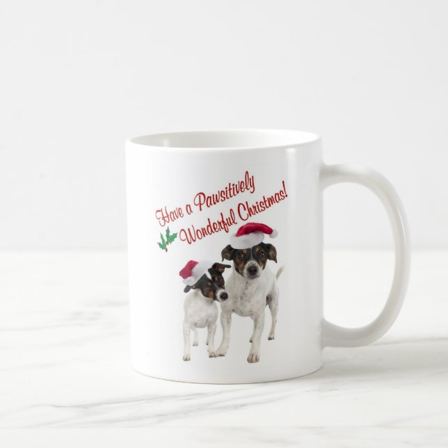 Mug Souhaits doux de Noël de Fox Terrier de jouet (Droite)