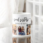 Mug Soul Sisters 3 Photo Collage Keepsaké<br><div class="desc">Célébrez la soif avec la Mug à café cadeau de conserves 3 Photo Collage Keepsaké. Cette tasse vibrante présente un magnifique collage de trois photos chères, capturant des moments spéciaux partagés avec vos soeurs. Le design rose-chaud apporte une touche amusante et élégante, ce qui en fait une pièce exceptionnelle pour...</div>