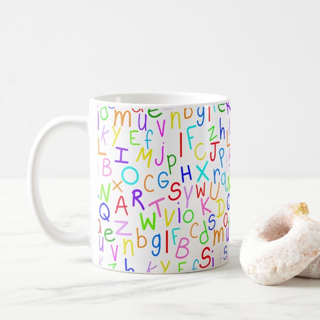 Mug Soupe Alphabet (sur fond blanc) (Avec donut)