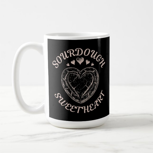 Mug Sourdough Sweetheart Funny Valentine Heart Bread (Gauche)