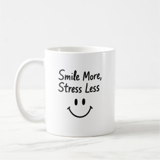 Mug Souriez Plus, Stress Moins Doodle Design