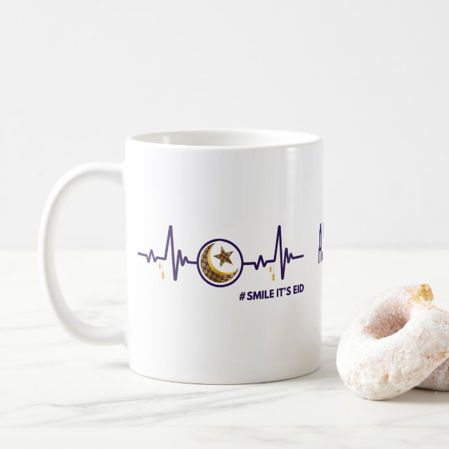 Mug Sourire C'est la lune d'Eid étoile battement de co (Avec donut)