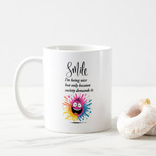 Mug Sourire, conception sociale et sarcastique