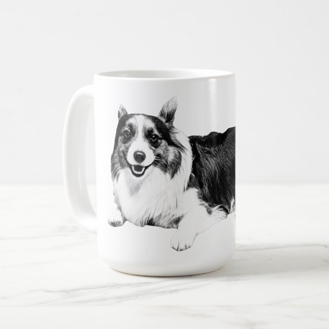 Mug Sourire Matinal de Corgi Tranquille (Devant gauche)