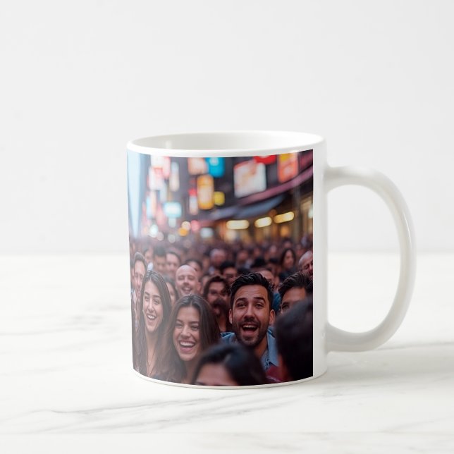 Mug "Sourires de rue bondée" (Droite)