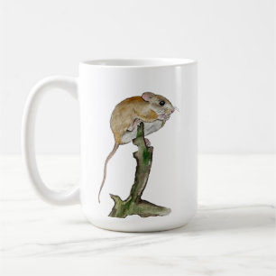 Mug Souris aquarelle réaliste dans l'arbre