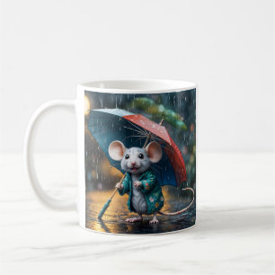 Mug Souris avec carte postale parapluie