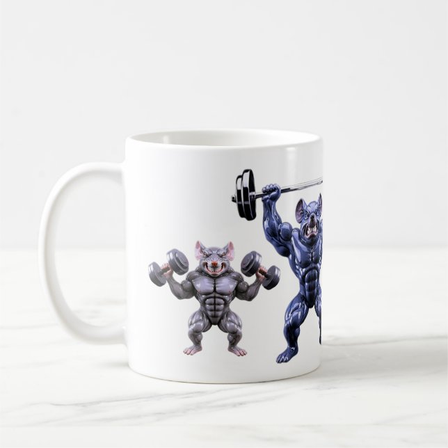 Mug Souris Bodybuilder Brillant Équipe d'Entraînement  (Gauche)