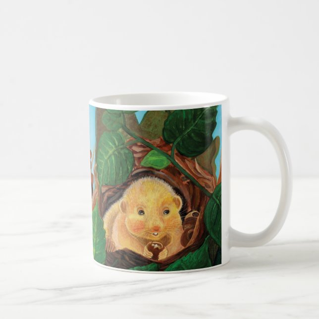 Mug Souris brumeux mangeant de la noisette (Droite)