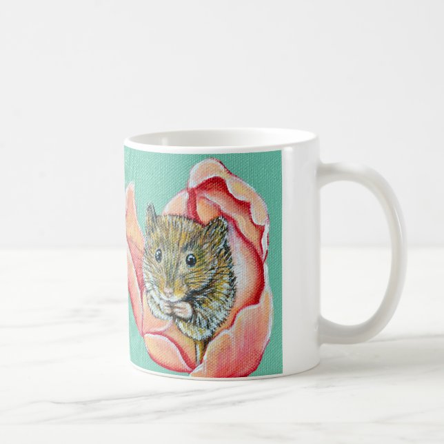Mug Souris dans une peinture de tulipe (Droite)