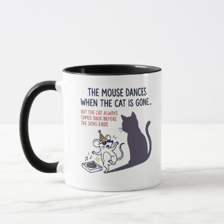 Mug Souris dansante & Illustration de tourne-disque |