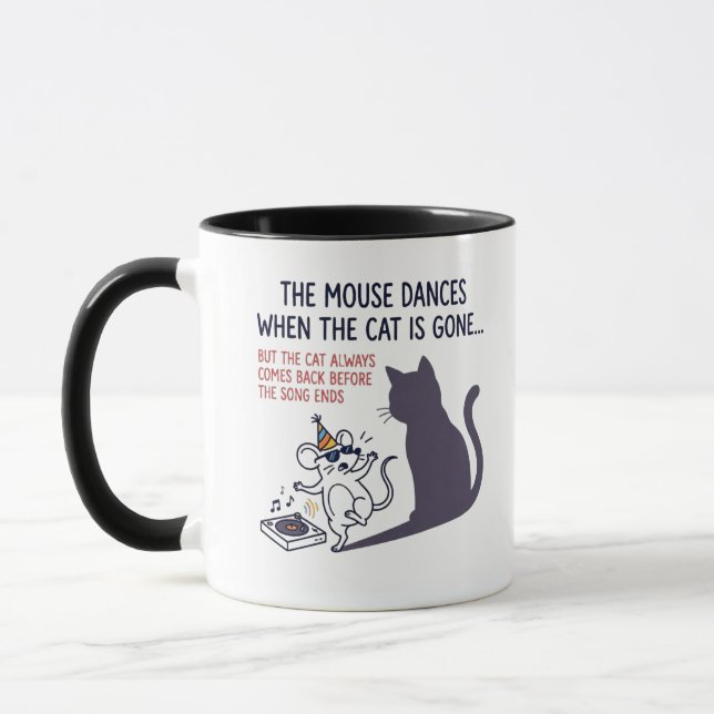 Mug Souris dansante & Illustration de tourne-disque |  (Gauche)