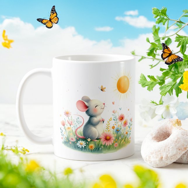 Mug Souris d'aquarelle de printemps - Bouchon d'enfant (Créateur téléchargé)