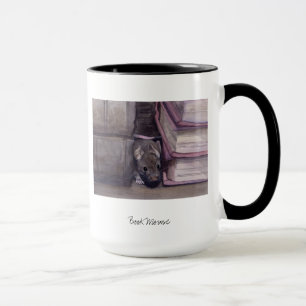 Mug "Souris de livre" peinte dans Waterclour