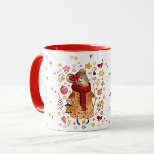 Mug Souris de Noël avec lanterne