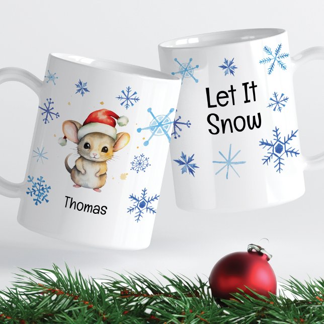 Mug Souris de Noël Laisser neiger Flèches bleues (Créateur téléchargé)
