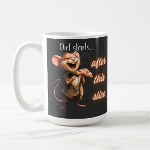 Mug Souris de régime pizza drôle design