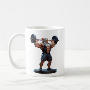 Mug Souris forte Personnage de gym mignon Musculation