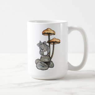 Mug Souris mignonne debout sur des rochers, avec des c