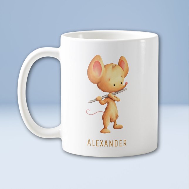 Mug Souris mignonne jouant de la flûte (Créateur téléchargé)