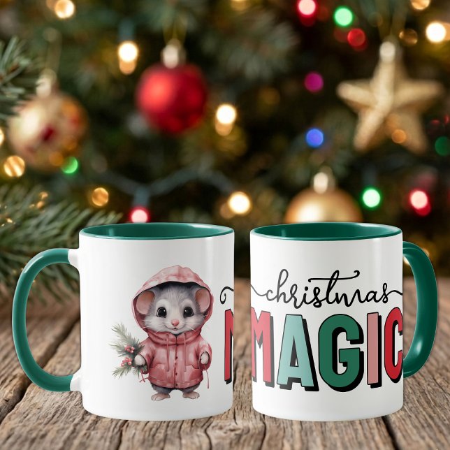 Mug Souris mignonne magie de Noël (Créateur téléchargé)