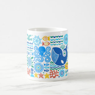 Mug Sous la mer   Cute Ocean Whale Turtle Manta