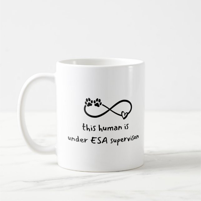 Mug Sous la supervision de l'ESA Funky Pet Theapist (Gauche)