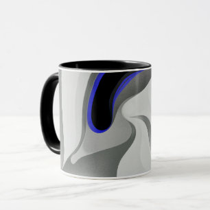 Mug Sous le bleu : gris Abstrait, noir et bleu