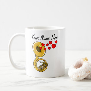Mug Sousaphone Coeurs Brass musicien Personnalisé
