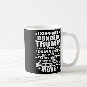 Mug Soutenez Donald Trump I Love Freedom I Drink Beer
