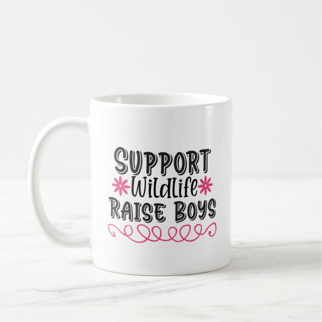 Mug Soutenez la faune, levez les garçons (Gauche)