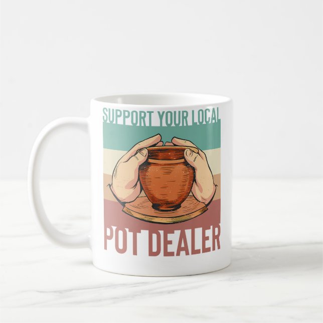 Mug Soutenez Votre Artisanat D'argile De Poterie De De (Gauche)