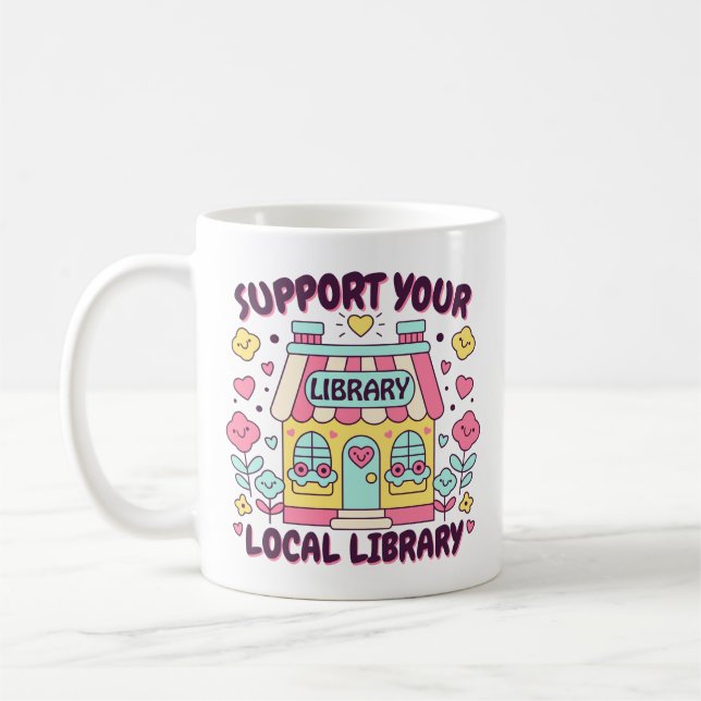 Mug Soutenez votre bibliothèque locale (Gauche)
