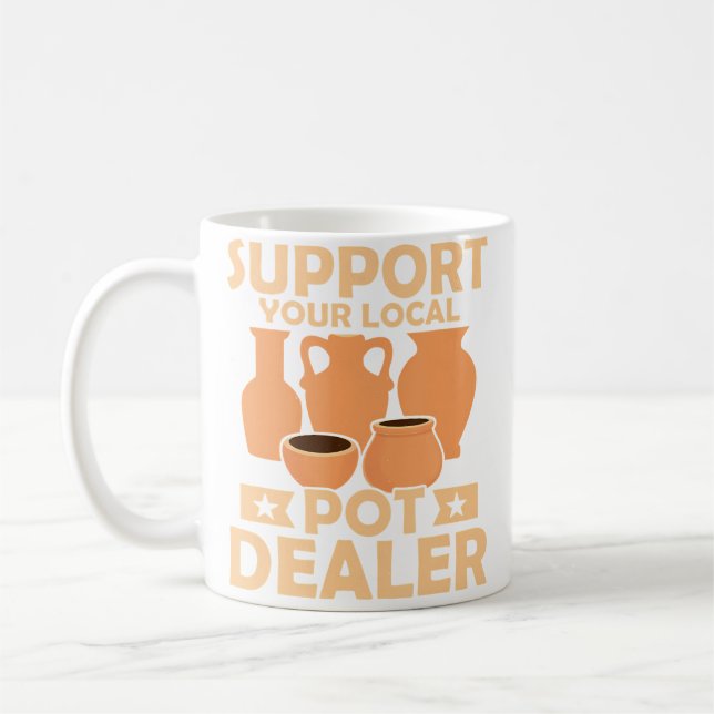 Mug Soutenez Votre Céramiste Artisan Potier Local (Gauche)
