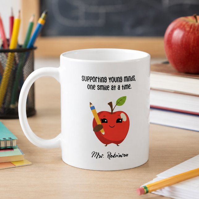 Mug Soutenir les jeunes esprits sourires aide-enseigna (Créateur téléchargé)