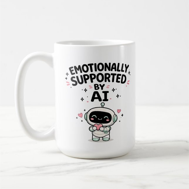 Mug Soutenu émotionnellement par un robot mignon avec  (Gauche)