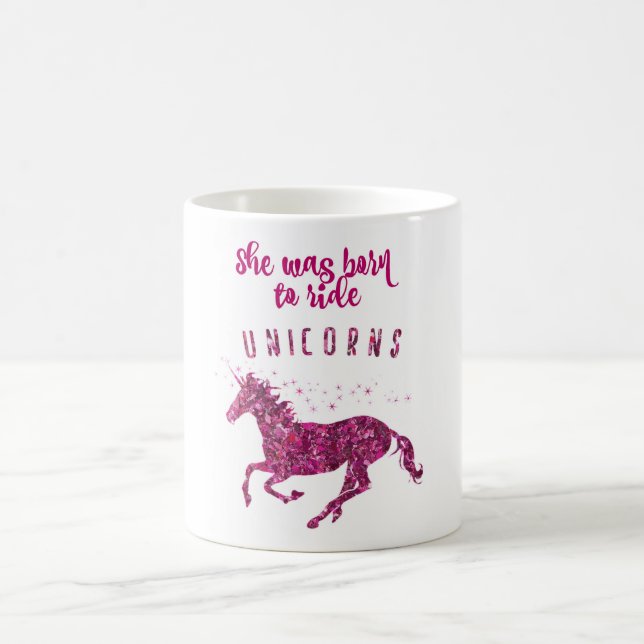 Mug Soutenu pour monter des licornes ! (Centre)