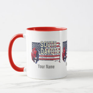 Mug South Dakota États-Unis Retro State Map Vintage