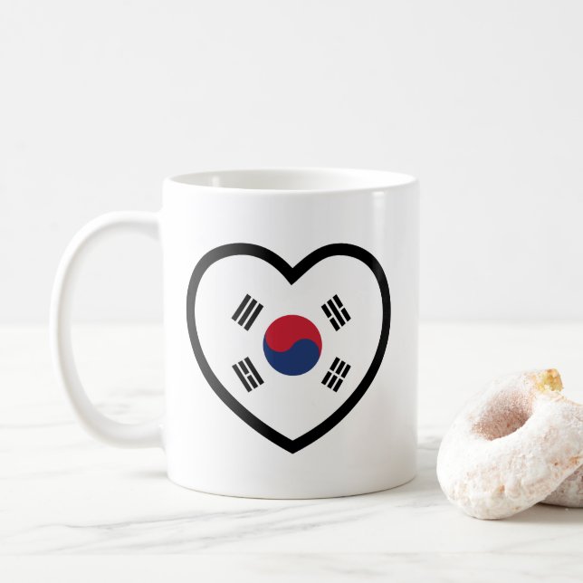 Mug South Korea Flag Heart (Avec donut)