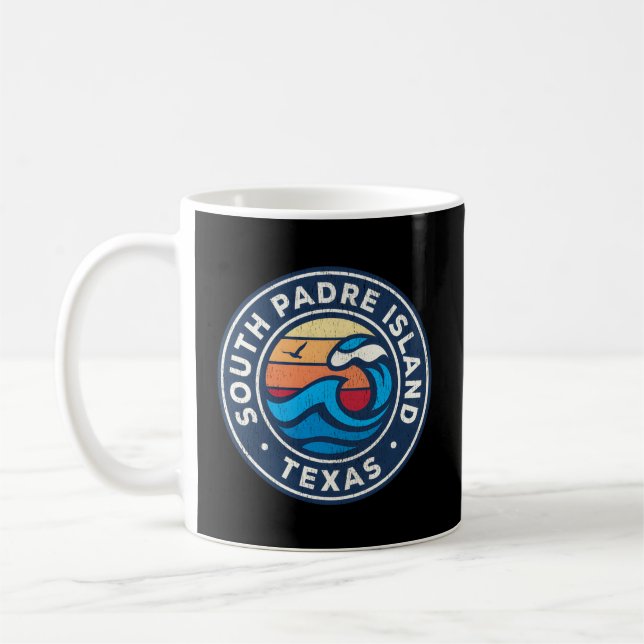 Mug South Padre Island Texas Tx Vagues Nautiques (Gauche)