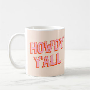 Mug Southern Welcome : Howdy Y'all (vieilles lettres o